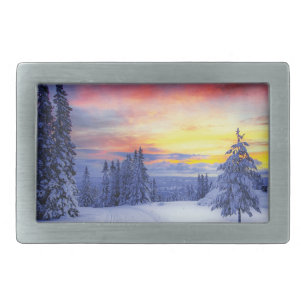 Winter scenery belt buckle