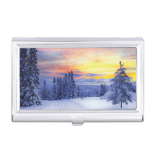 Winter scenery business card case