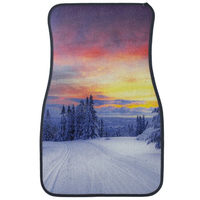 Winter scenery   car floor mat (Front)