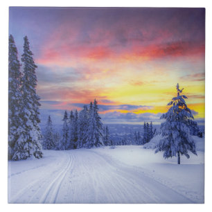 Winter scenery ceramic tile