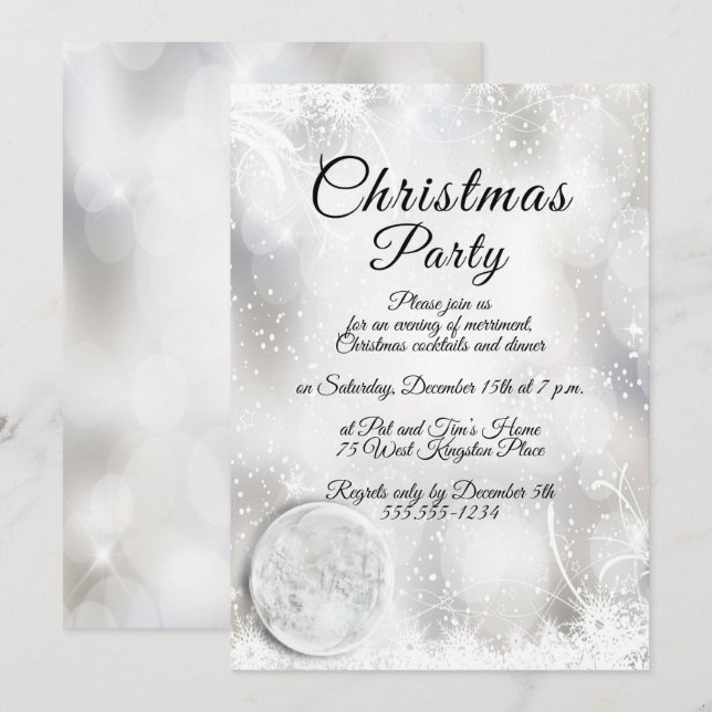 Winter Scenery Christmas Party Invitation (Front/Back)