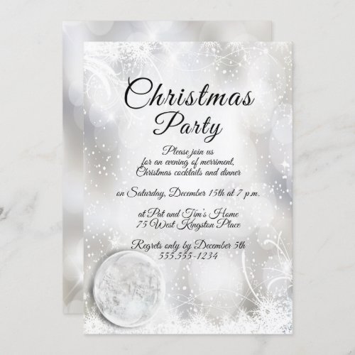 Winter Scenery Christmas Party Invitation