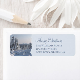 Winter Scenery Christmas Return Address Label