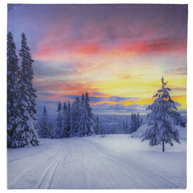 Winter scenery   cloth napkin (Front)