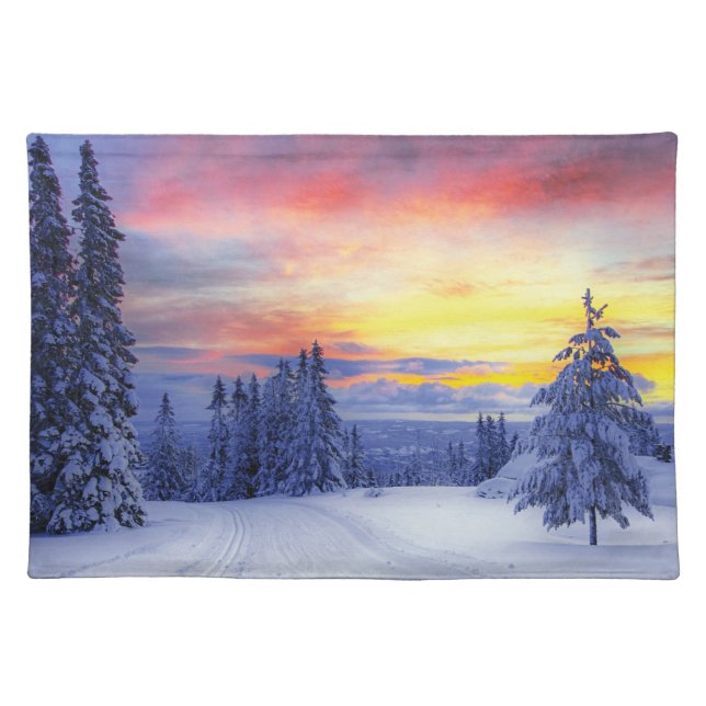 Winter scenery  cloth placemat (Front)