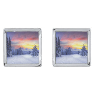 Winter scenery cufflinks