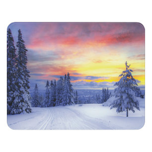 Winter scenery door sign