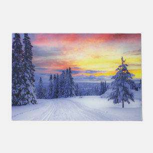 Winter scenery doormat