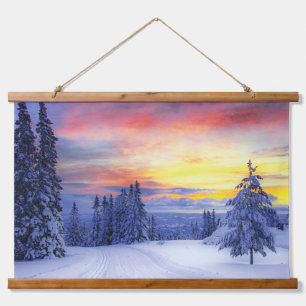 Winter scenery hanging tapestry