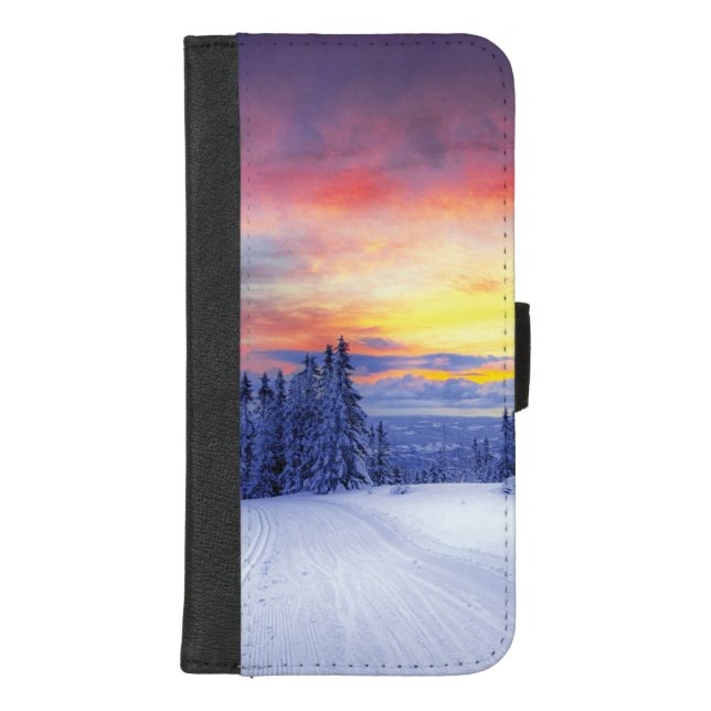Winter scenery   iPhone wallet case (Front)