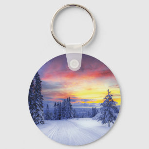 Winter scenery keychain