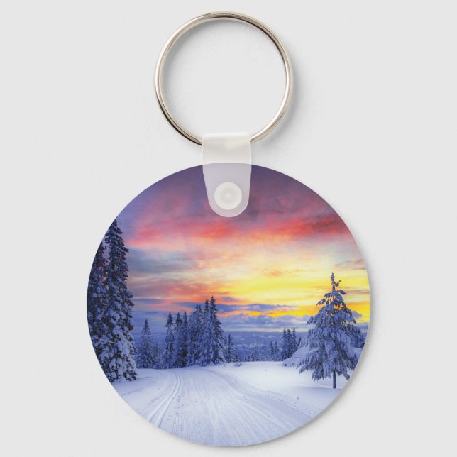 Winter scenery   keychain (Front)