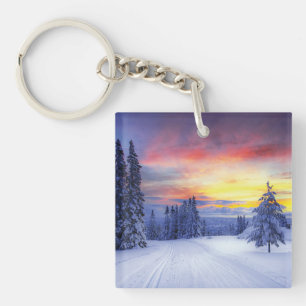 Winter scenery  keychain