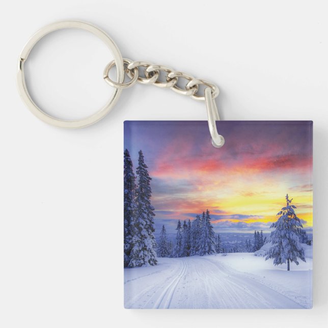 Winter scenery  keychain (Front)