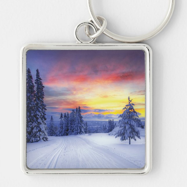 Winter scenery  keychain (Front)