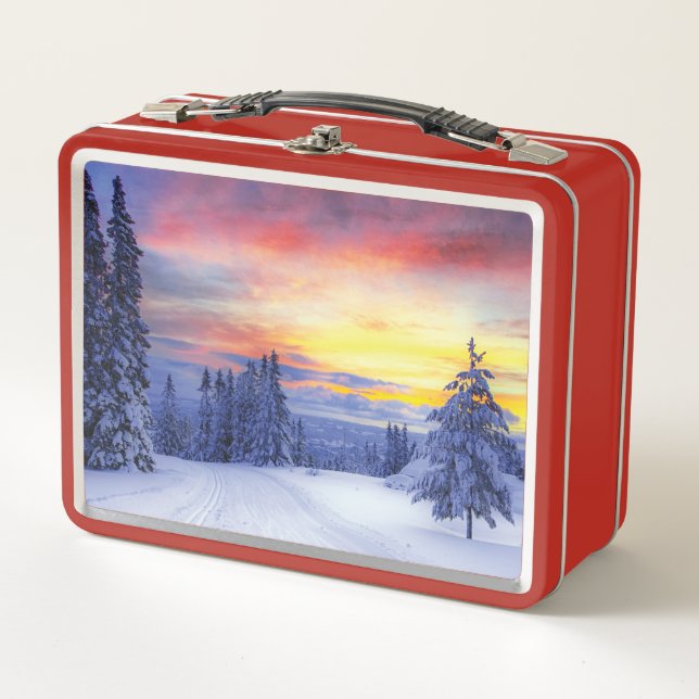 Winter scenery   metal lunch box (Front)