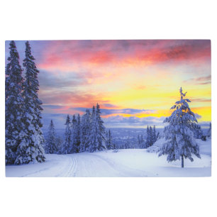 Winter scenery metal print