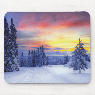 Winter scenery mouse pad