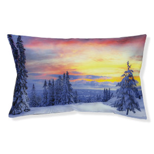Winter scenery pet bed