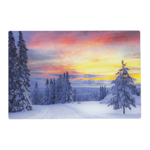 Winter scenery placemat