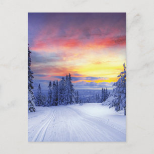 Winter scenery postcard