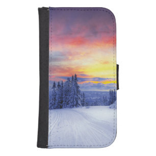 Winter scenery galaxy s4 wallet case