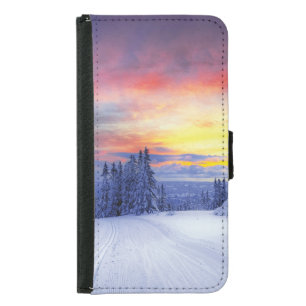 Winter scenery samsung galaxy s5 wallet case