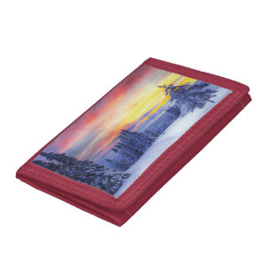 Winter scenery tri-fold wallet
