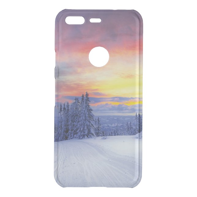 Winter scenery uncommon google pixel case (Back)