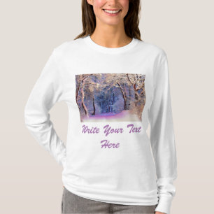 Winter scenery with snowed trees watercolor T-Shirt
