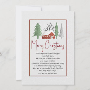 Winter scenery with trees and snow Christmas  Holiday Card