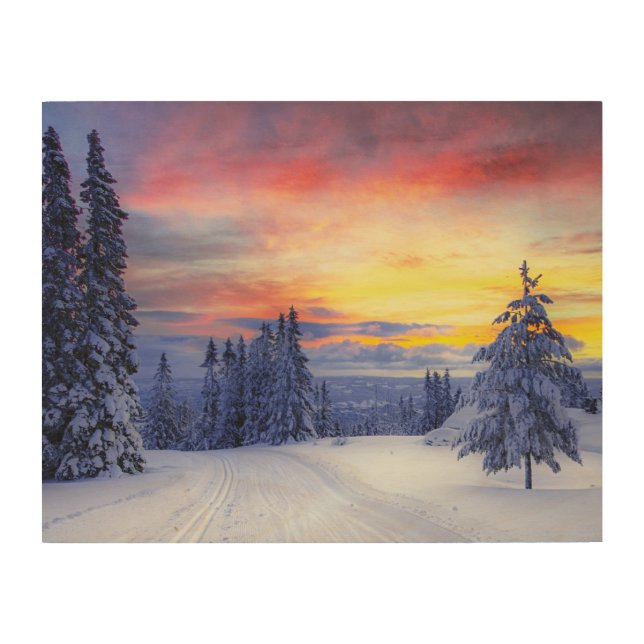 Winter scenery  wood wall art (Front)