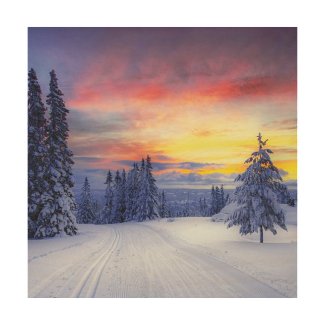 Winter scenery  wood wall art (Front)