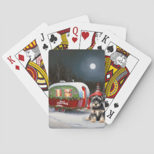 Winter Schnauzer Caravan Christmas Adventure Poker Cards