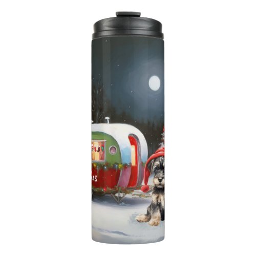 Winter Schnauzer Caravan Christmas Adventure Thermal Tumbler