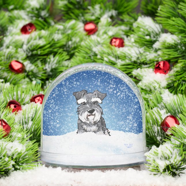 Winter Schnauzer Christmas Art Snow Globe (Christmas)