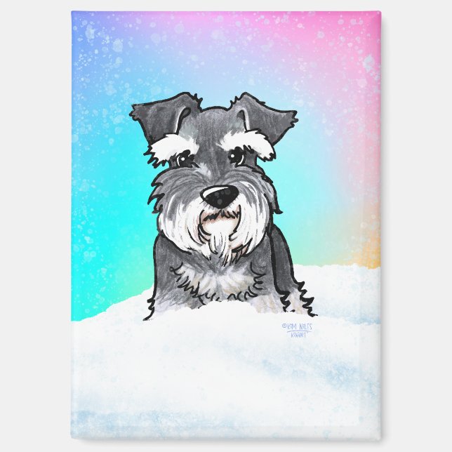 Winter Schnauzer Magnet (Front)