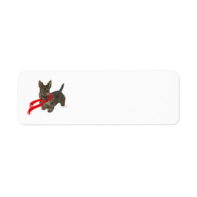 Winter Scottie in Wam Scarf Label (Front)