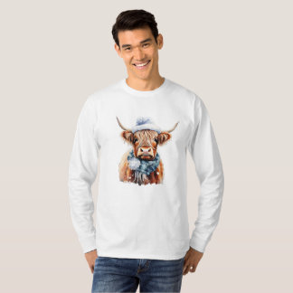 Winter scottish cow T shirt prints
