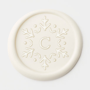 Winter Seal Snowflake Holiday Custom Name Wax Seal Sticker