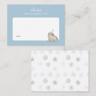 Winter Seal Snowflakes Blue Parenting Advice Note Card
