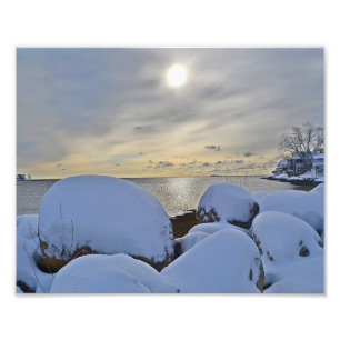 Winter Seashore Scene Photo Print
