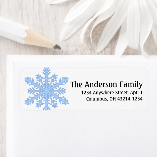 Winter Season Blue Snowflake Address Label (Insitu)