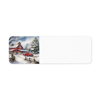 Winter season landscape label