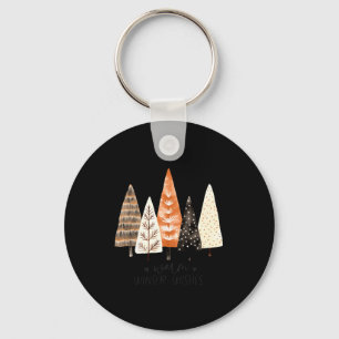 Winter Season Simple Ne Trees  Keychain