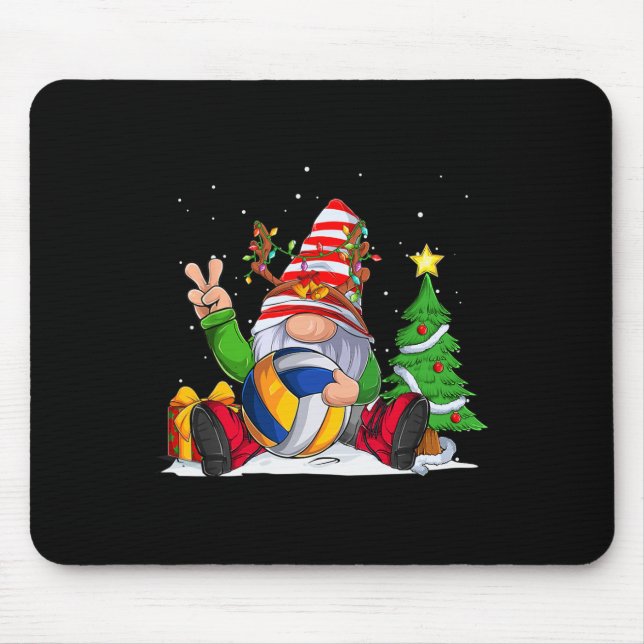 Winter Season Volleyball Gnome Christmas  for Boys Mouse Pad (Front)