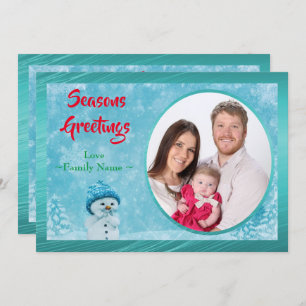 Winter Seasons Greetings Christmas New Year Photo Holiday Card