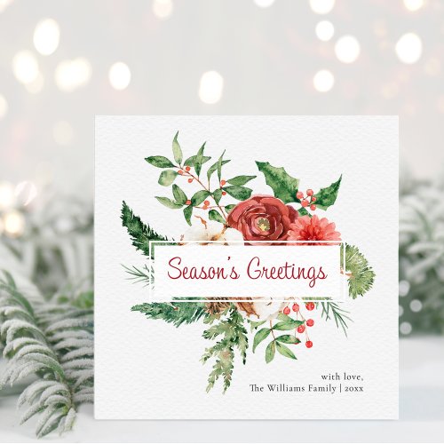 Winter Seasons Greetings Holiday Christmas Card
