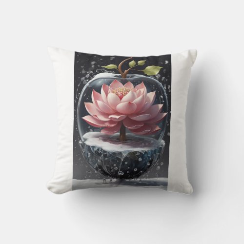 Winter Serenade Crystal Lotus Apple Pillow Design