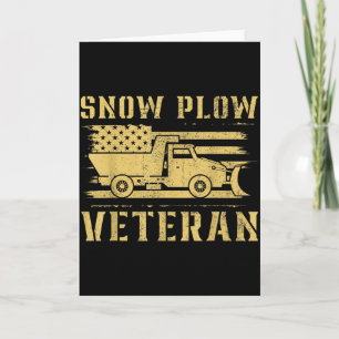 Winter Service Snow Plow Veteran Retired Funny Sno Card